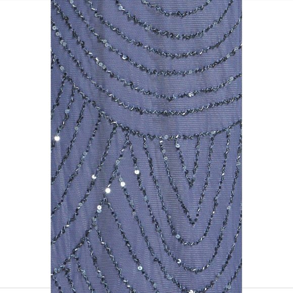 NEW Adrianna Papell Embellished Blouson Gown in Dark Heather [Size 2‎ ] - Picture 8 of 12